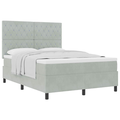 Boxspringbed met matras Lichtgrijs 140 x 200 cm Stof