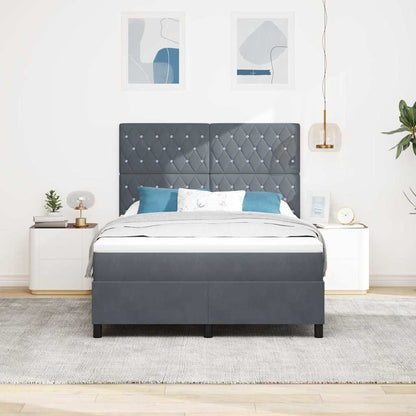 Boxspringbed met matras Donkergrijs 140 x 200 cm Fluweel