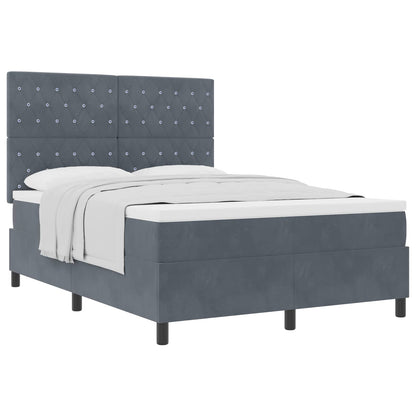 Boxspringbed met matras Donkergrijs 140 x 200 cm Fluweel