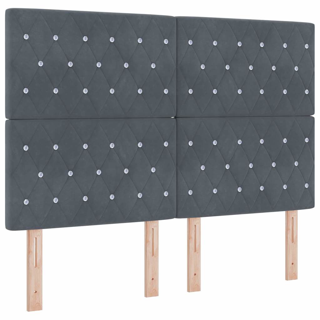 Boxspringbed met matras Donkergrijs 140 x 200 cm Fluweel