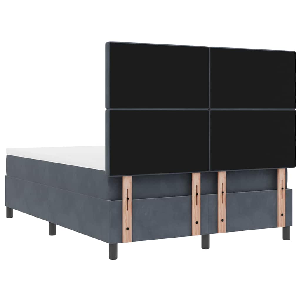 Boxspringbed met matras Donkergrijs 140 x 200 cm Fluweel