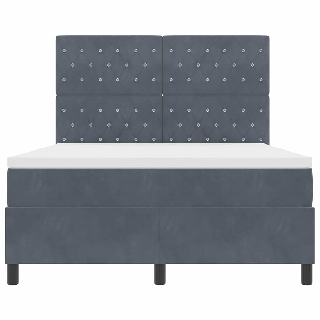 Boxspringbed met matras Donkergrijs 140 x 200 cm Fluweel