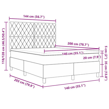 Boxspringbed met matras Donkergrijs 140 x 200 cm Fluweel