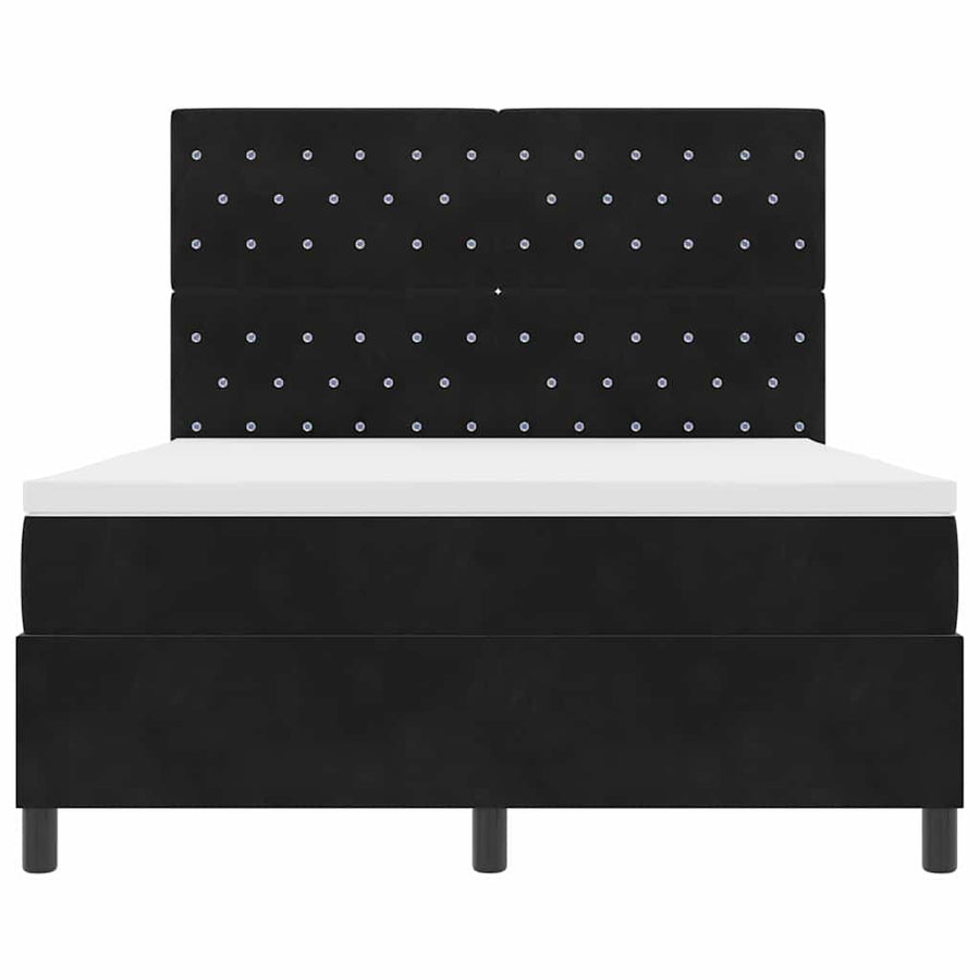 Boxspringbed met matras Zwart 140 x 200 cm Fluweel
