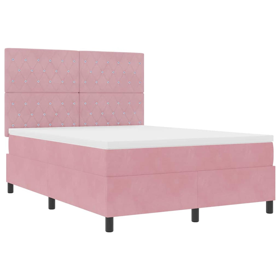 Boxspringbed met matras Roze 140 x 200 cm Fluweel