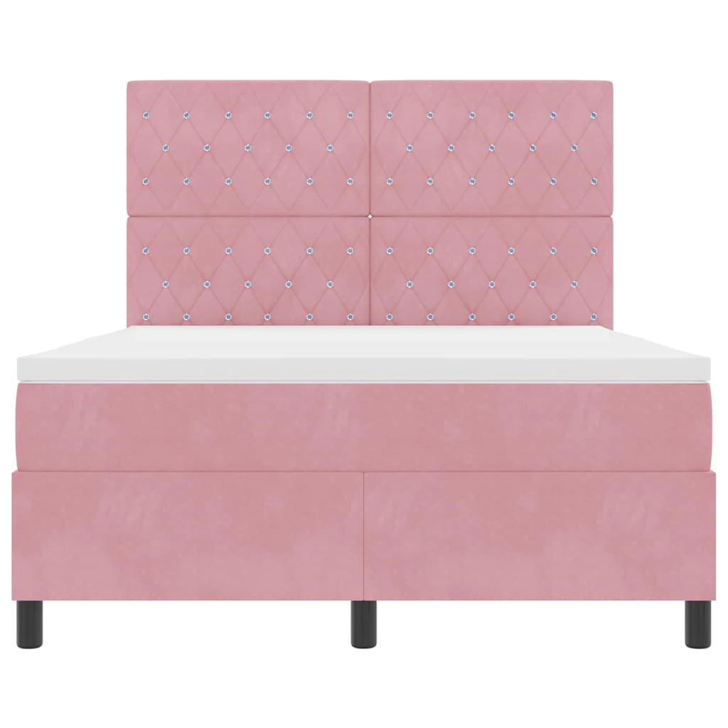 Boxspringbed met matras Roze 140 x 200 cm Fluweel