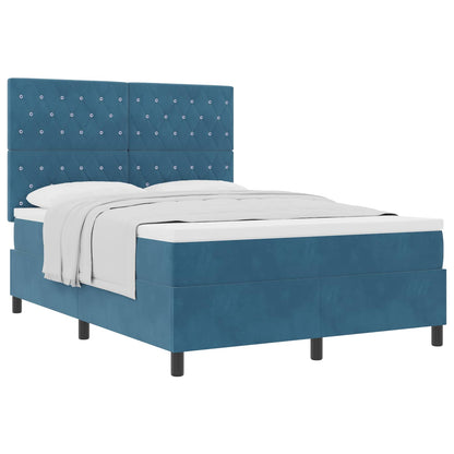 Boxspringbed met matras Donkerblauw 160 x 200 cm Fluweel