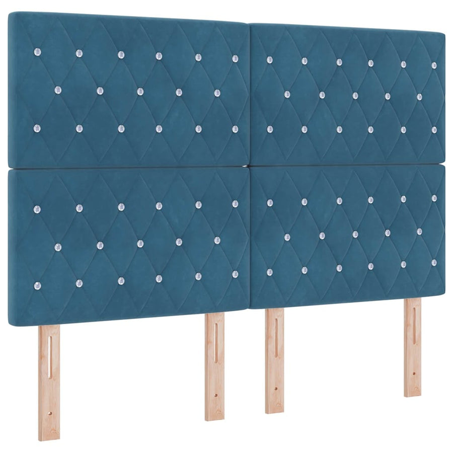 Boxspringbed met matras Donkerblauw 160 x 200 cm Fluweel