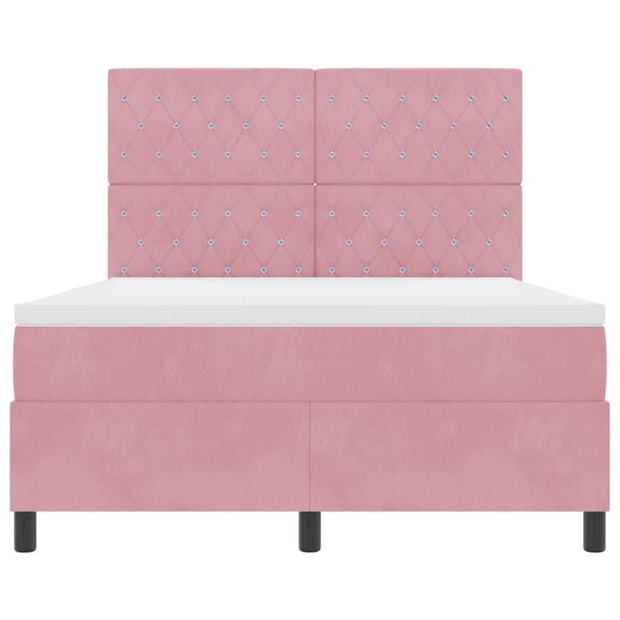 Boxspringbed met matras Roze 160 x 200 cm Fluweel