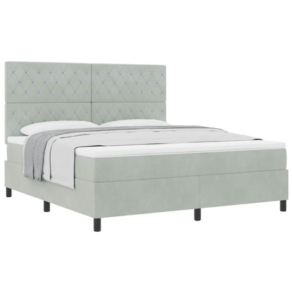 Boxspringbed met matras Lichtgrijs 180 x 200 cm Fluweel