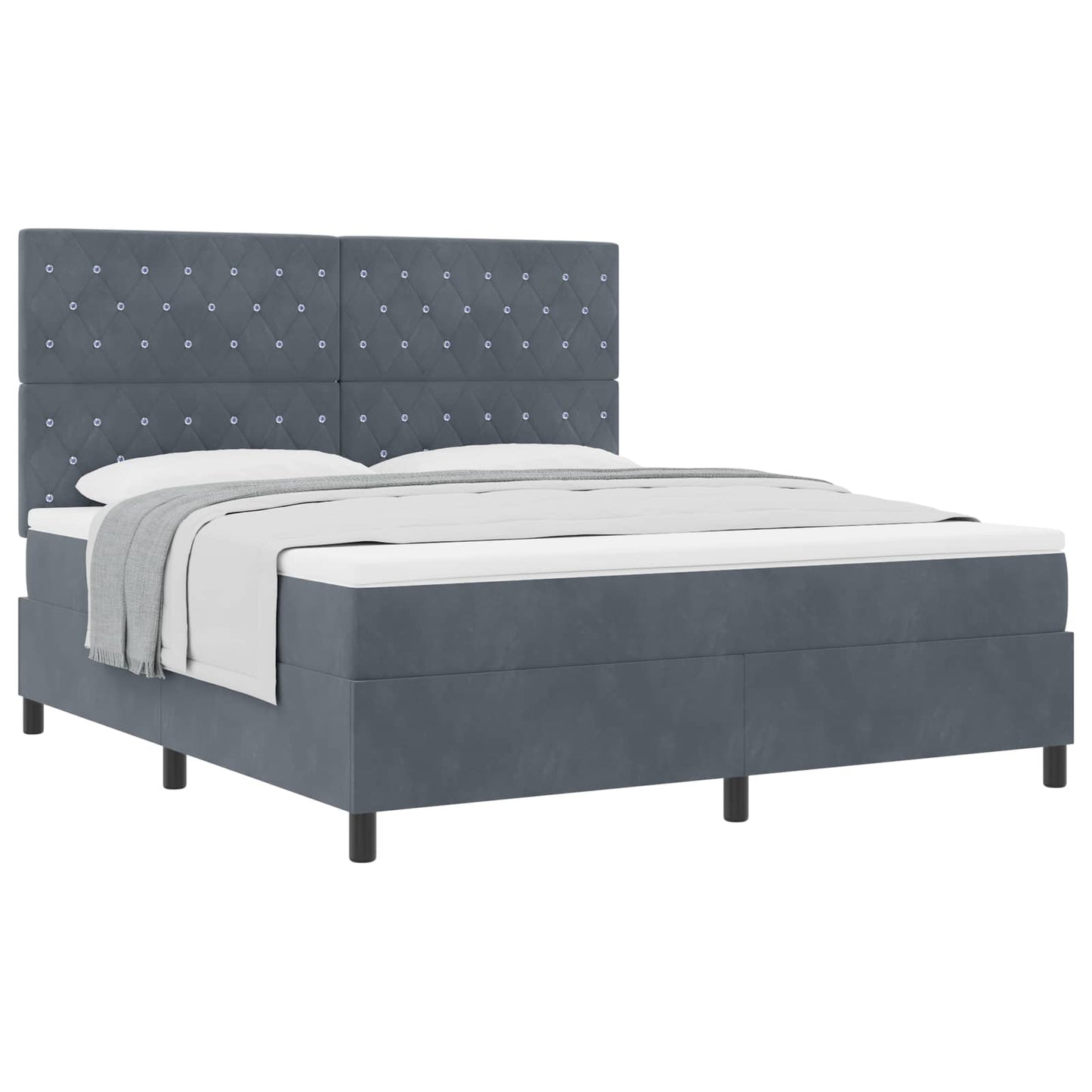 Boxspringbed met matras Donkergrijs 180 x 200 cm Fluweel