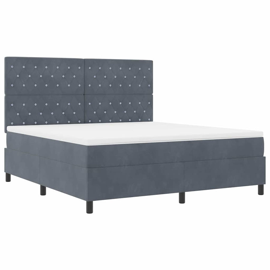 Boxspringbed met matras Donkergrijs 180 x 200 cm Fluweel