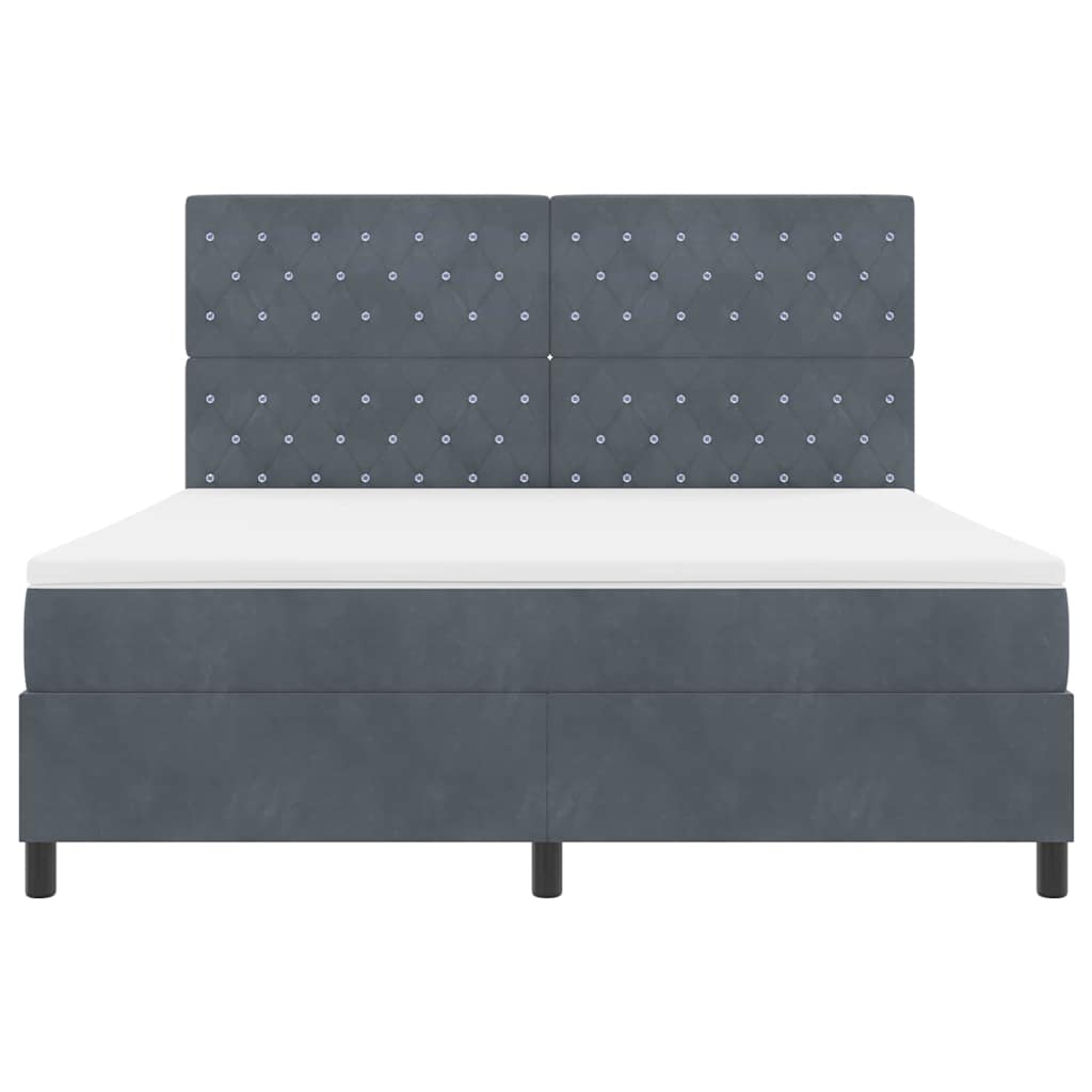 Boxspringbed met matras Donkergrijs 180 x 200 cm Fluweel