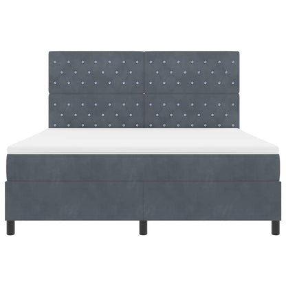 Boxspringbed met matras Donkergrijs 180 x 200 cm Fluweel
