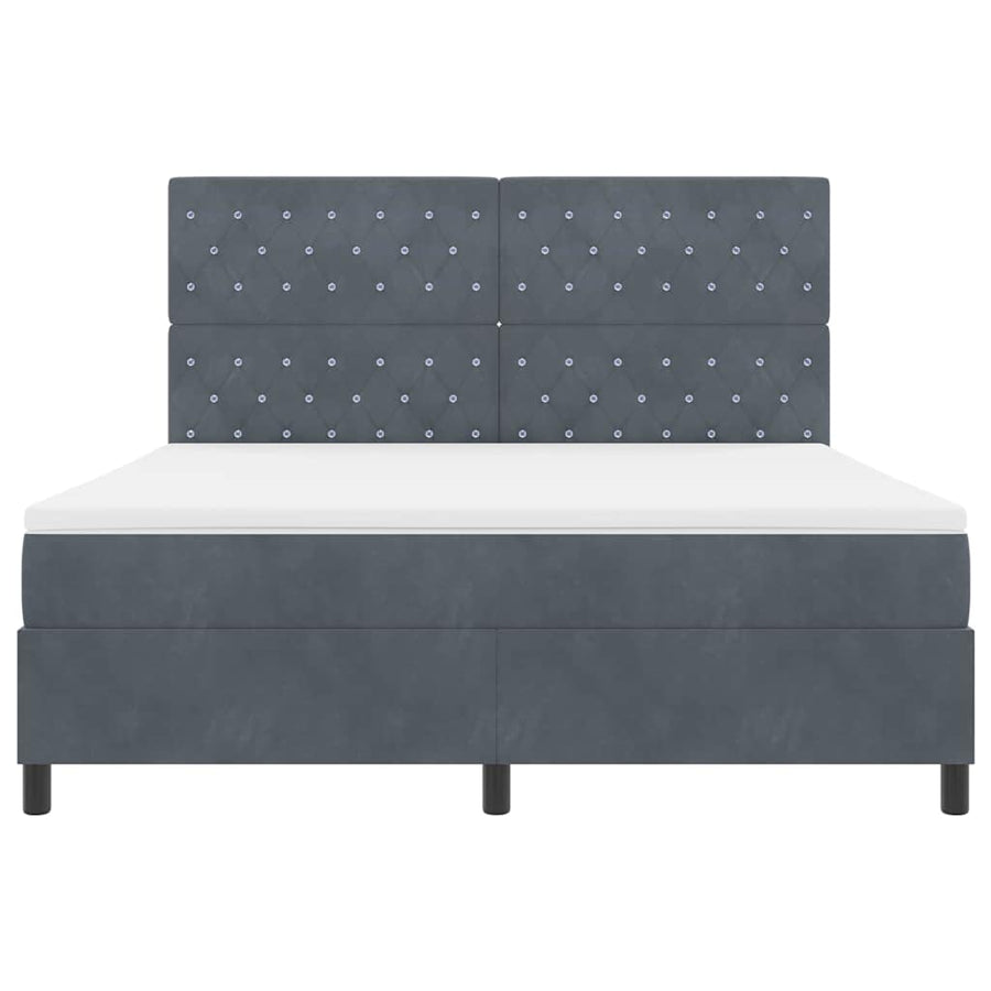 Boxspringbed met matras Donkergrijs 180 x 200 cm Fluweel