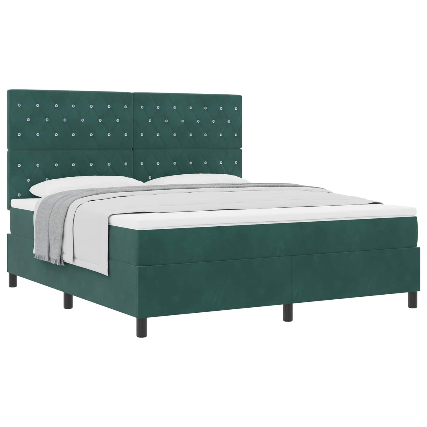 Boxspringbed met matras Donkergroen 180 x 200 cm Fluweel