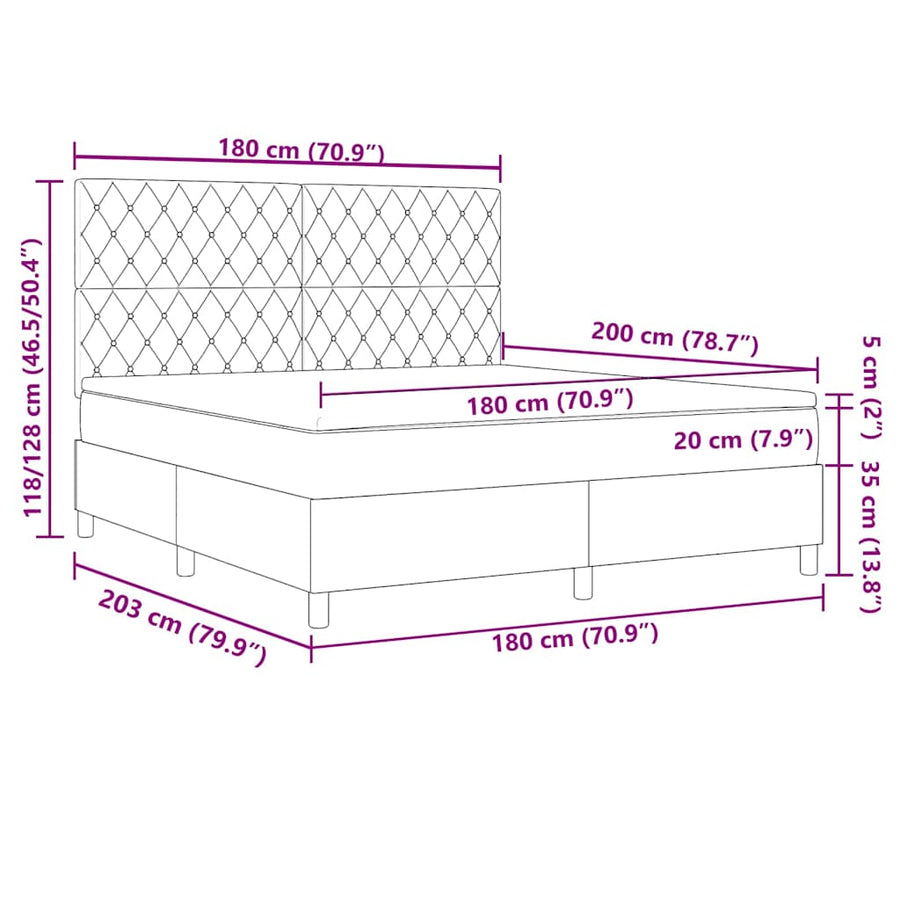 Boxspringbed met matras Donkergroen 180 x 200 cm Fluweel