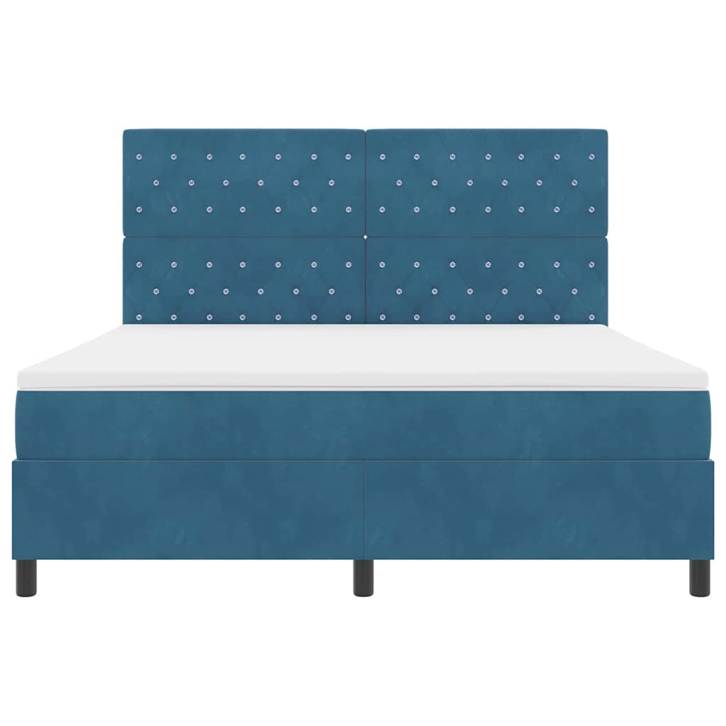 Boxspring bed met matras Donkerblauw 180 x 200 cm Fluweel