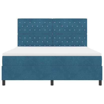 Boxspring bed met matras Donkerblauw 180 x 200 cm Fluweel