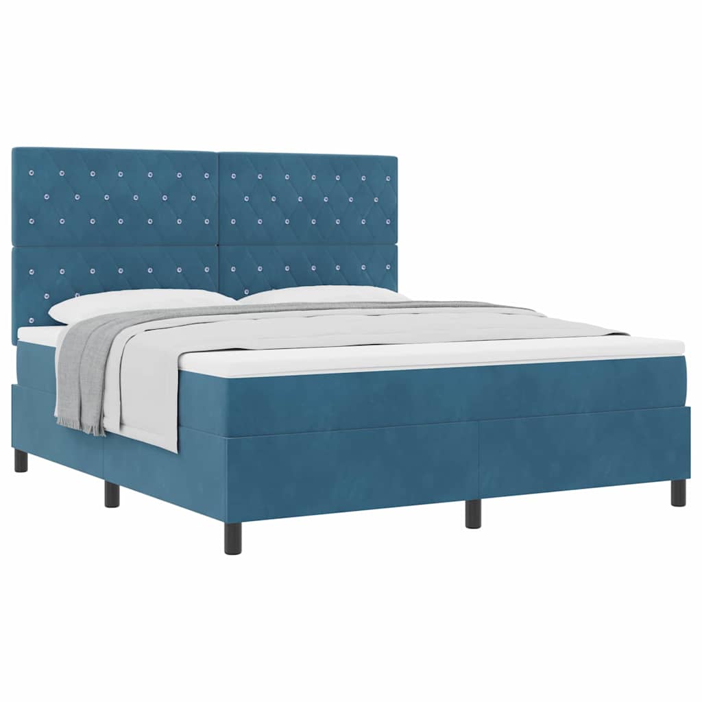 Boxspring bed met matras Donkerblauw 180 x 200 cm Fluweel