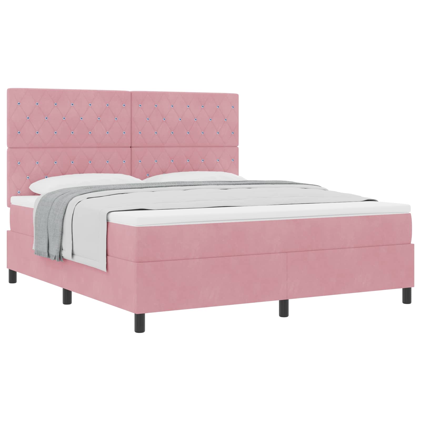 Boxspringbed met matras Roze 180 x 200 cm Fluweel