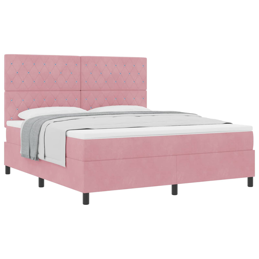 Boxspringbed met matras Roze 180 x 200 cm Fluweel