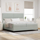 Boxspringbed met matras lichtgrijs 200x200 cm