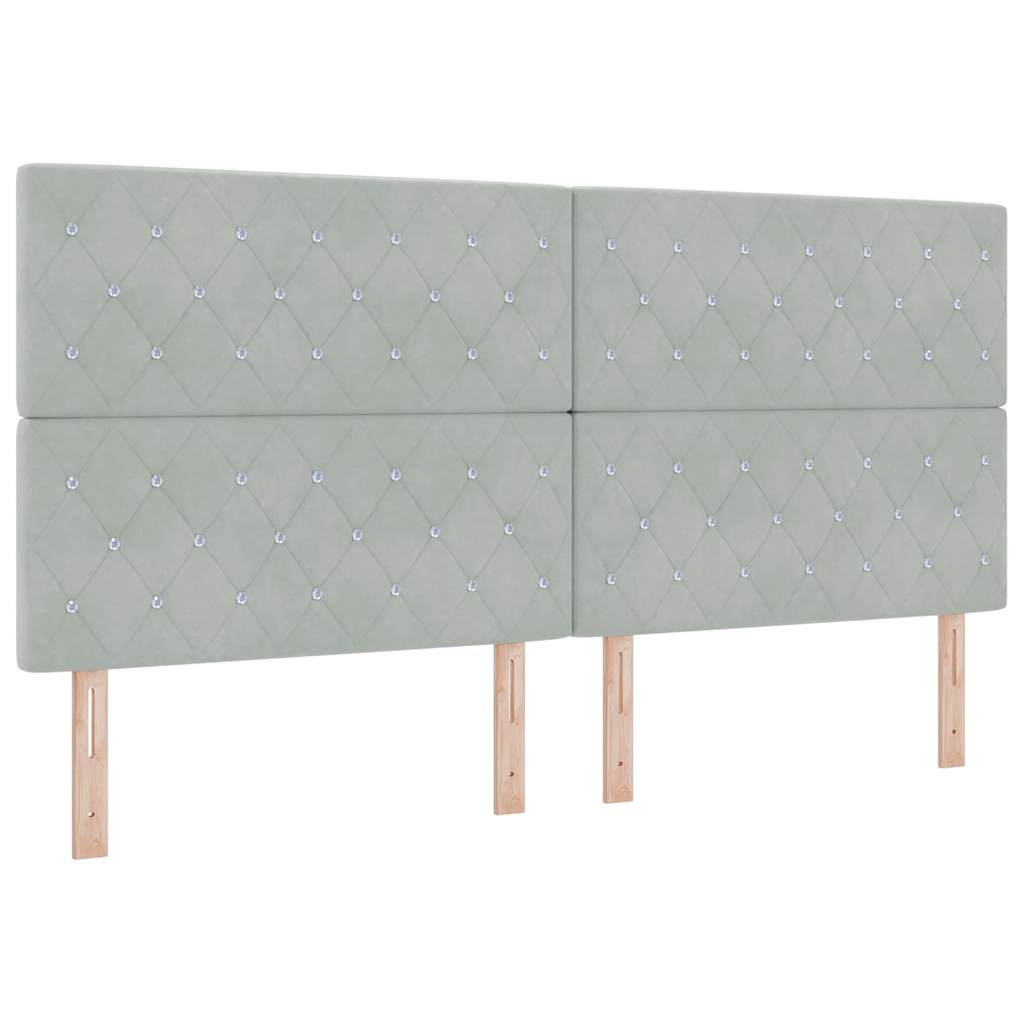 Boxspringbed met matras Lichtgrijs 200 x 200 cm Stof