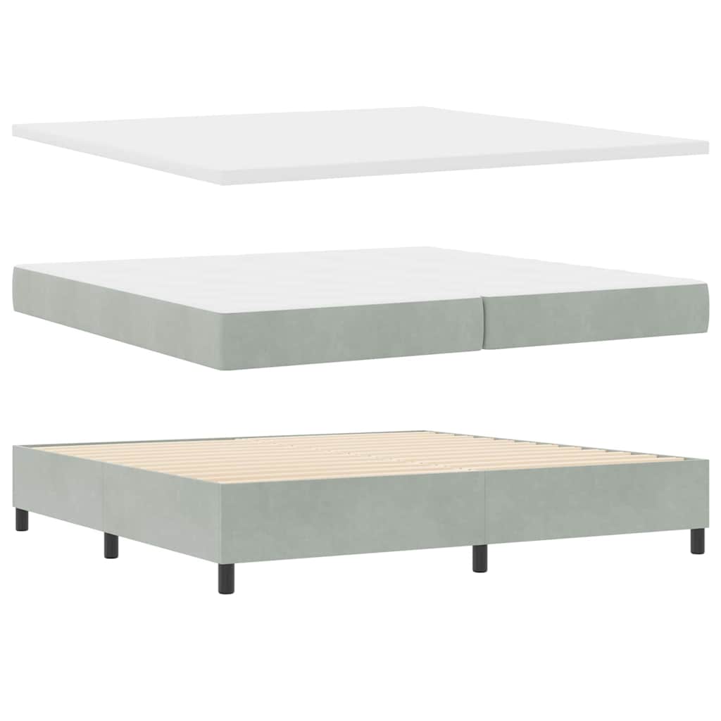 Boxspringbed met matras Lichtgrijs 200 x 200 cm Stof