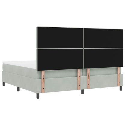 Boxspringbed met matras Lichtgrijs 200 x 200 cm Stof