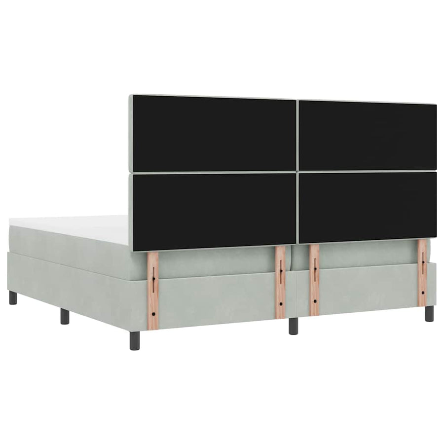 Boxspringbed met matras Lichtgrijs 200 x 200 cm Stof