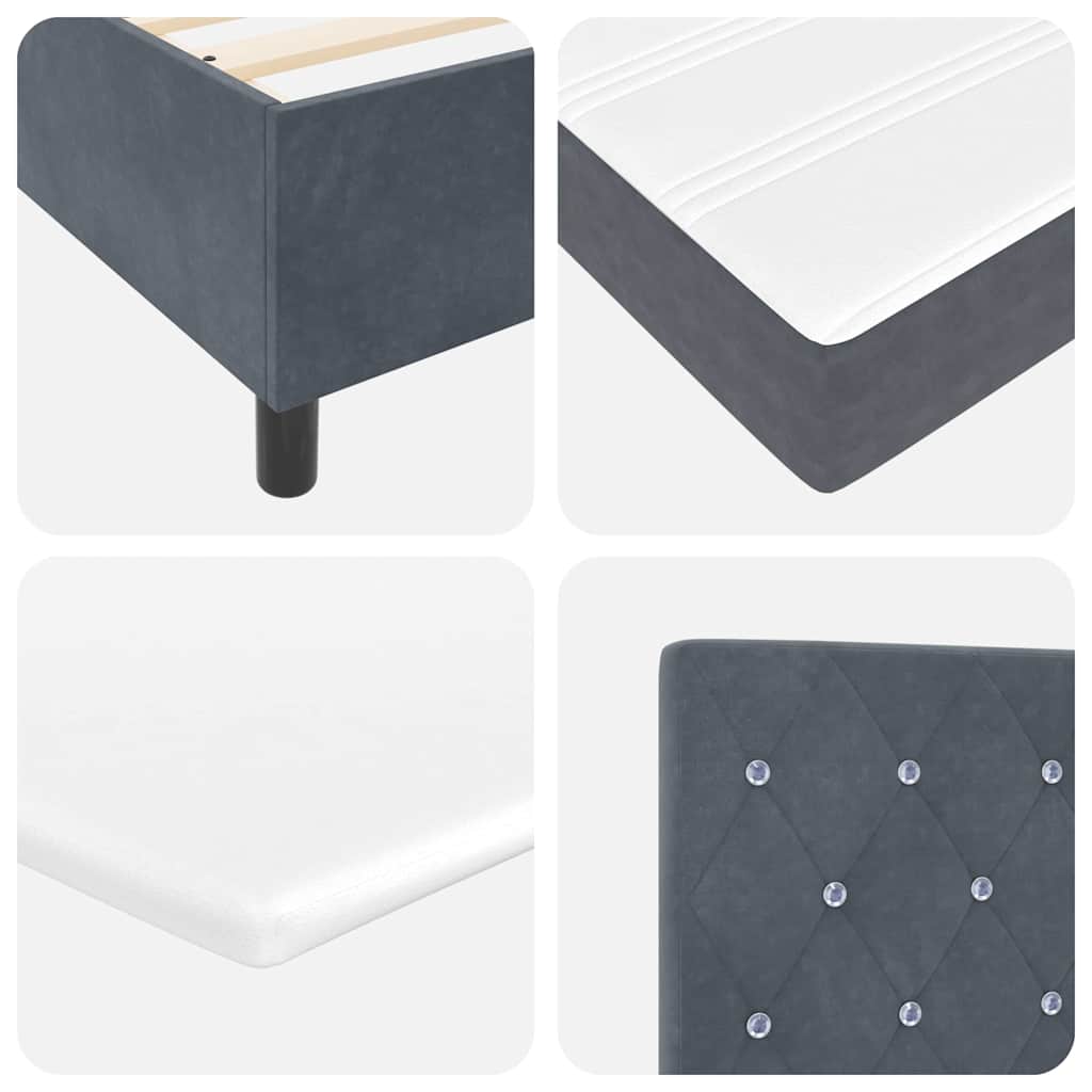Boxspringbed met matras Donkergrijs 200 x 200 cm Stof