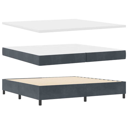 Boxspringbed met matras Donkergrijs 200 x 200 cm Stof