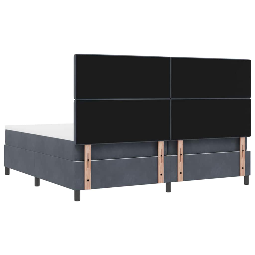 Boxspringbed met matras Donkergrijs 200 x 200 cm Stof