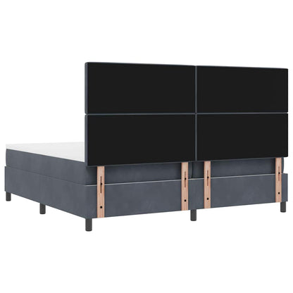Boxspringbed met matras Donkergrijs 200 x 200 cm Stof