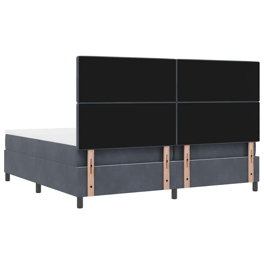 Boxspringbed met matras Donkergrijs 200 x 200 cm Stof