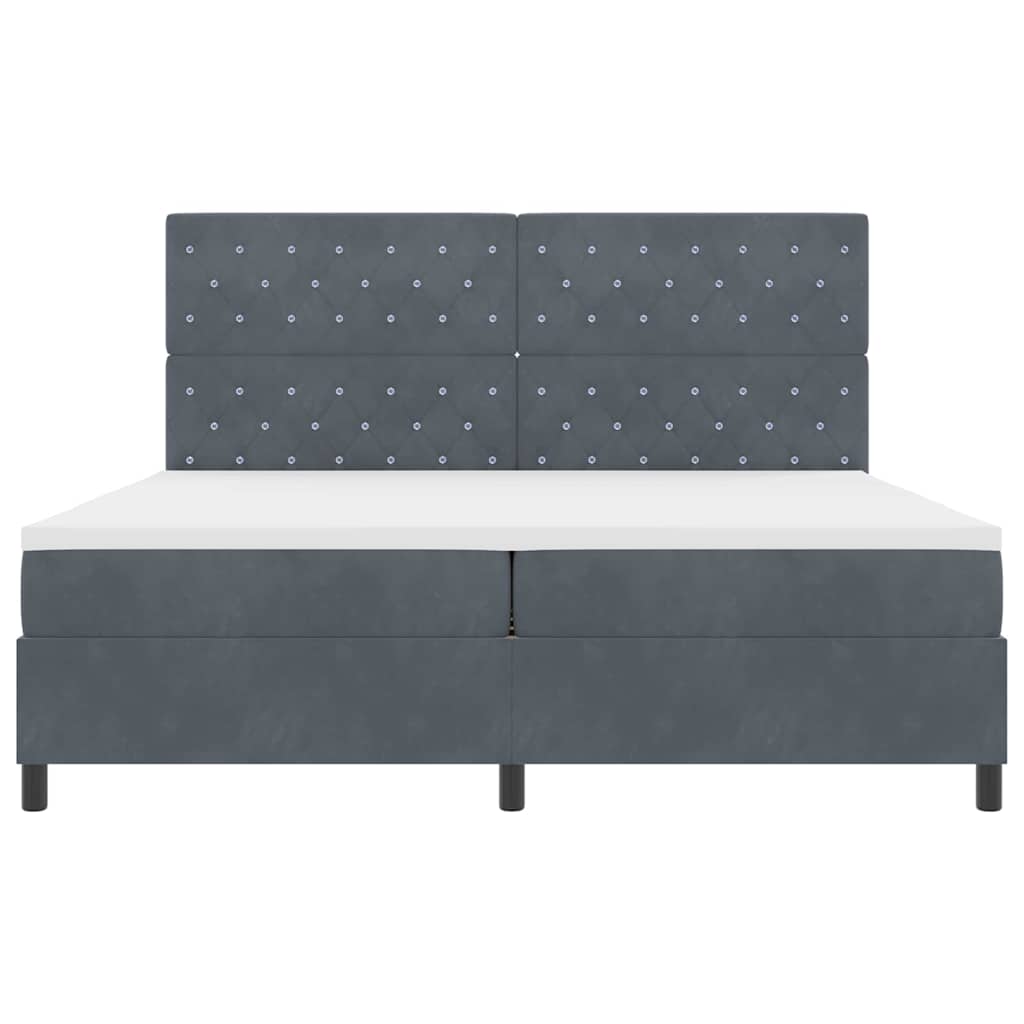 Boxspringbed met matras Donkergrijs 200 x 200 cm Stof