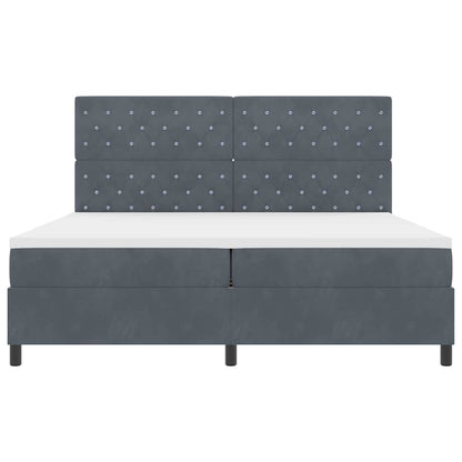 Boxspringbed met matras Donkergrijs 200 x 200 cm Stof