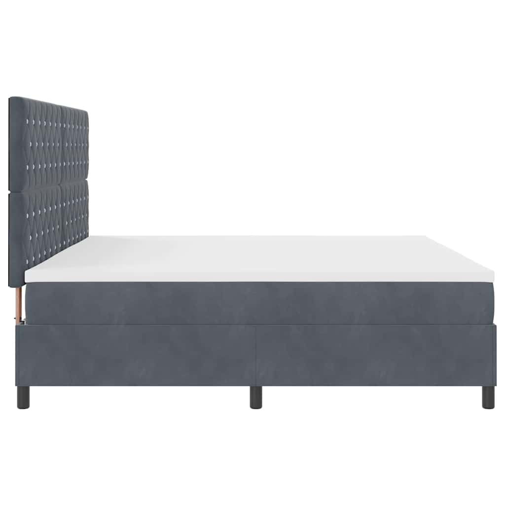 Boxspringbed met matras Donkergrijs 200 x 200 cm Stof