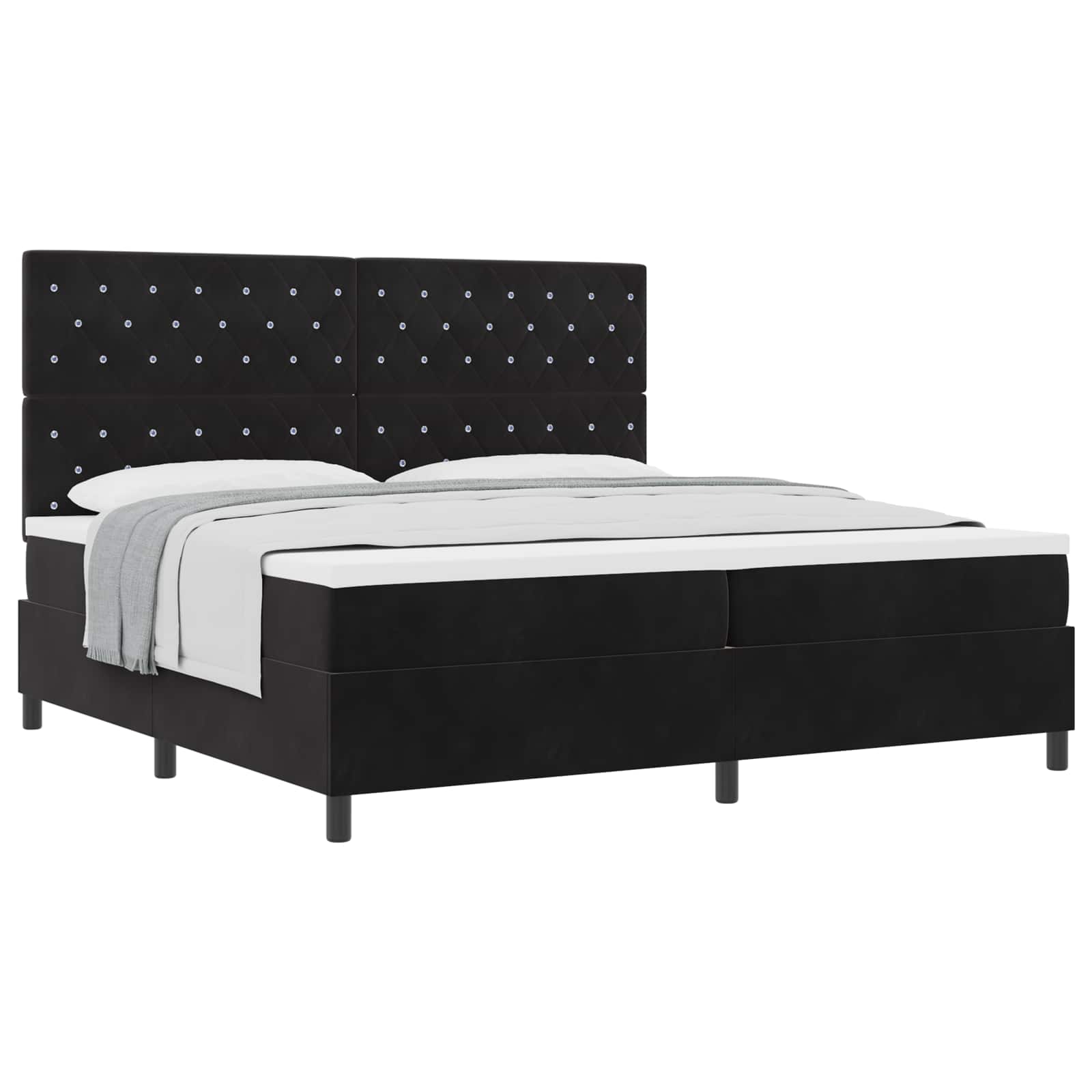 Boxspringbed met matras Zwart 200 x 200 cm Fluweel