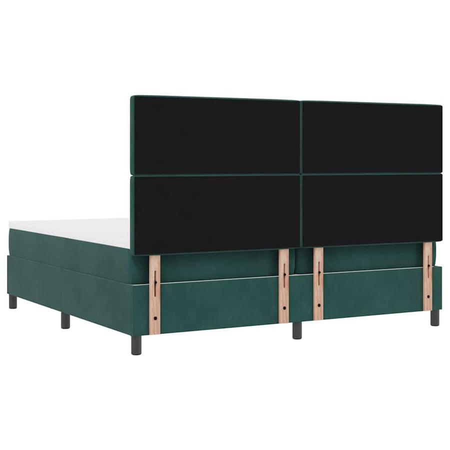 Boxspringbed met matras Donkergroen 200 x 200 cm Stof