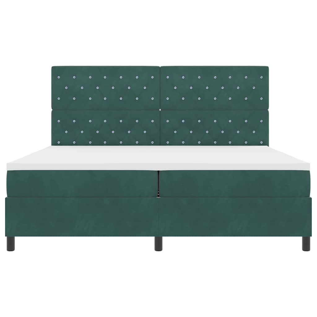 Boxspringbed met matras Donkergroen 200 x 200 cm Stof