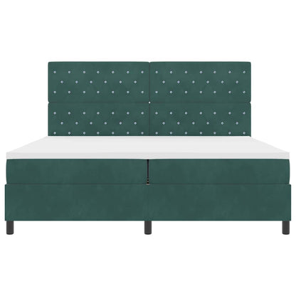 Boxspringbed met matras Donkergroen 200 x 200 cm Stof