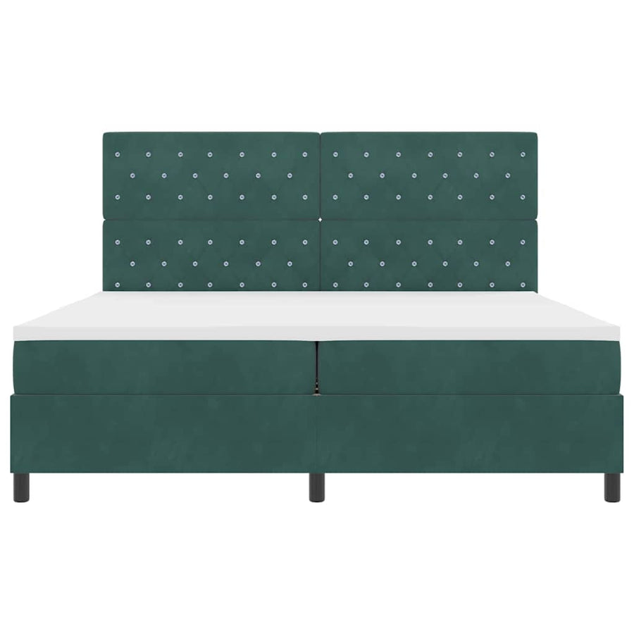 Boxspringbed met matras Donkergroen 200 x 200 cm Stof