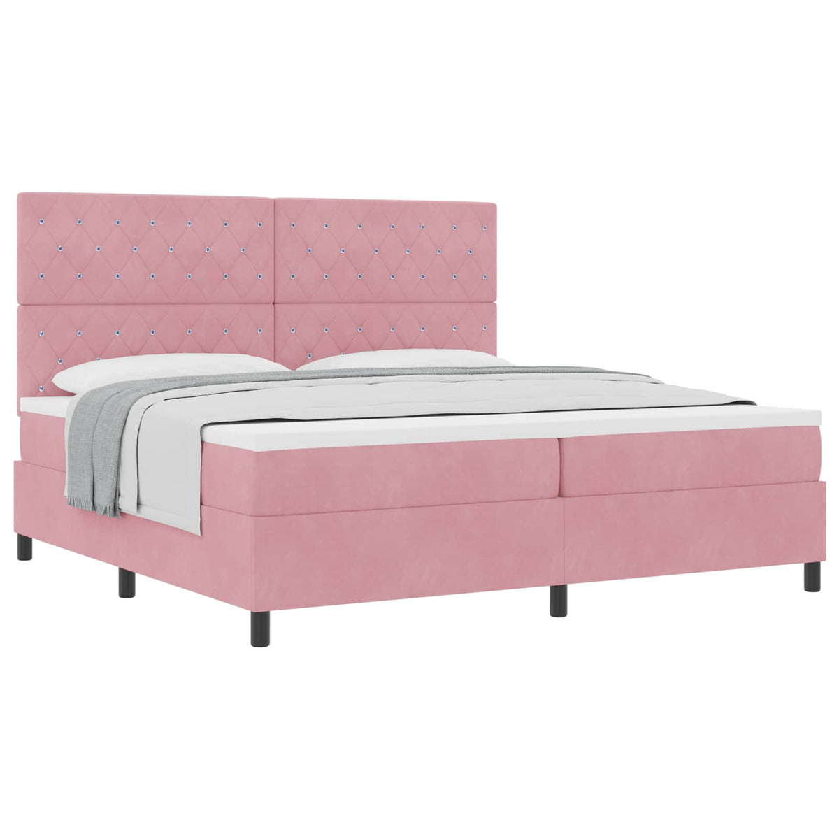 Boxspringbed met matras Roze 200 x 200 cm Fluweel