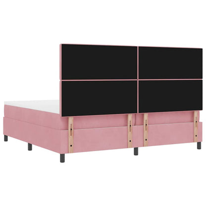 Boxspringbed met matras Roze 200 x 200 cm Fluweel