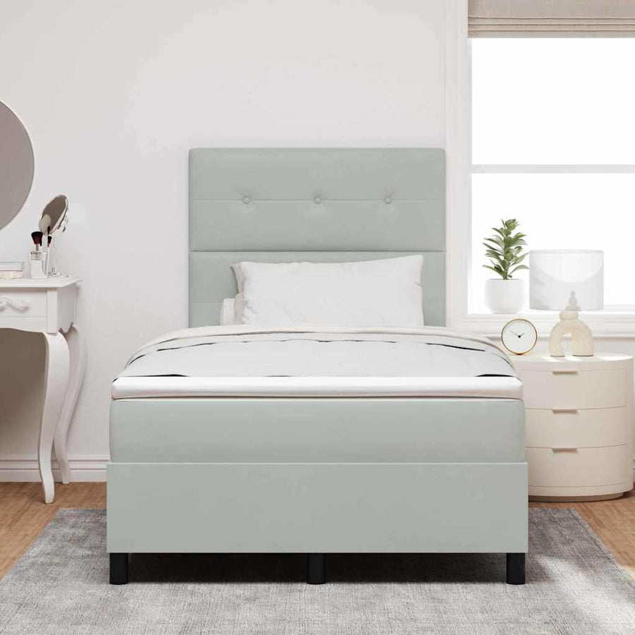 Boxspringbed met matras Lichtgrijs 120 x 190 cm Stof