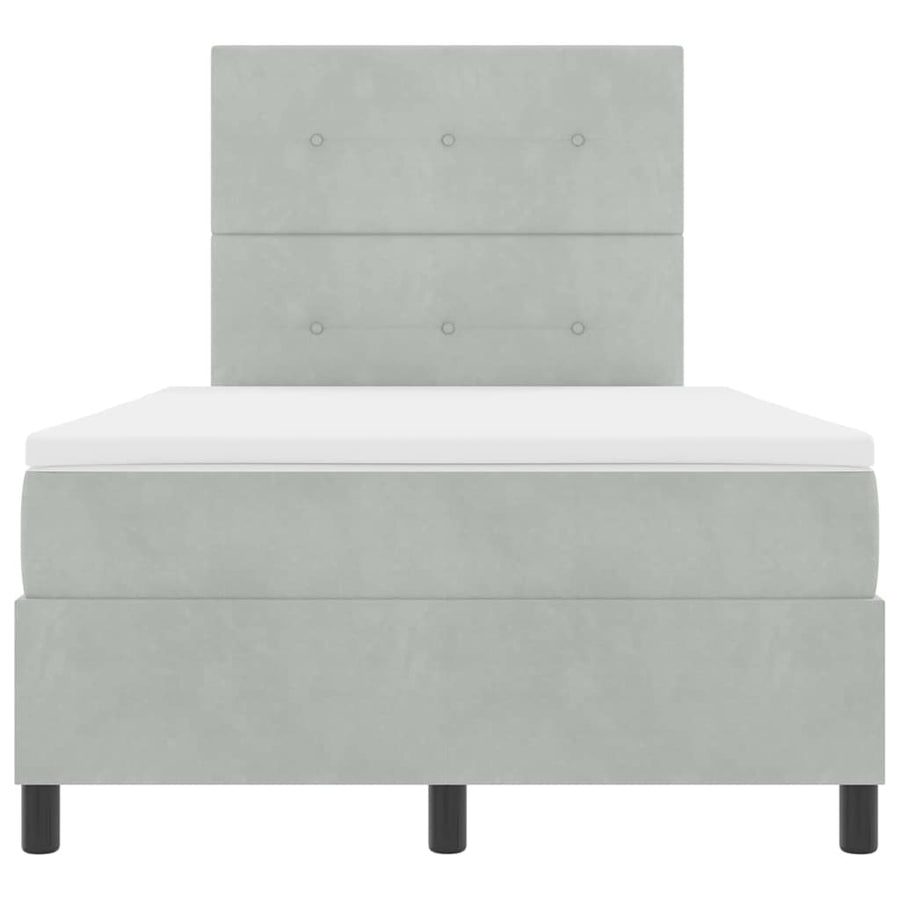 Boxspringbed met matras Lichtgrijs 120 x 190 cm Stof
