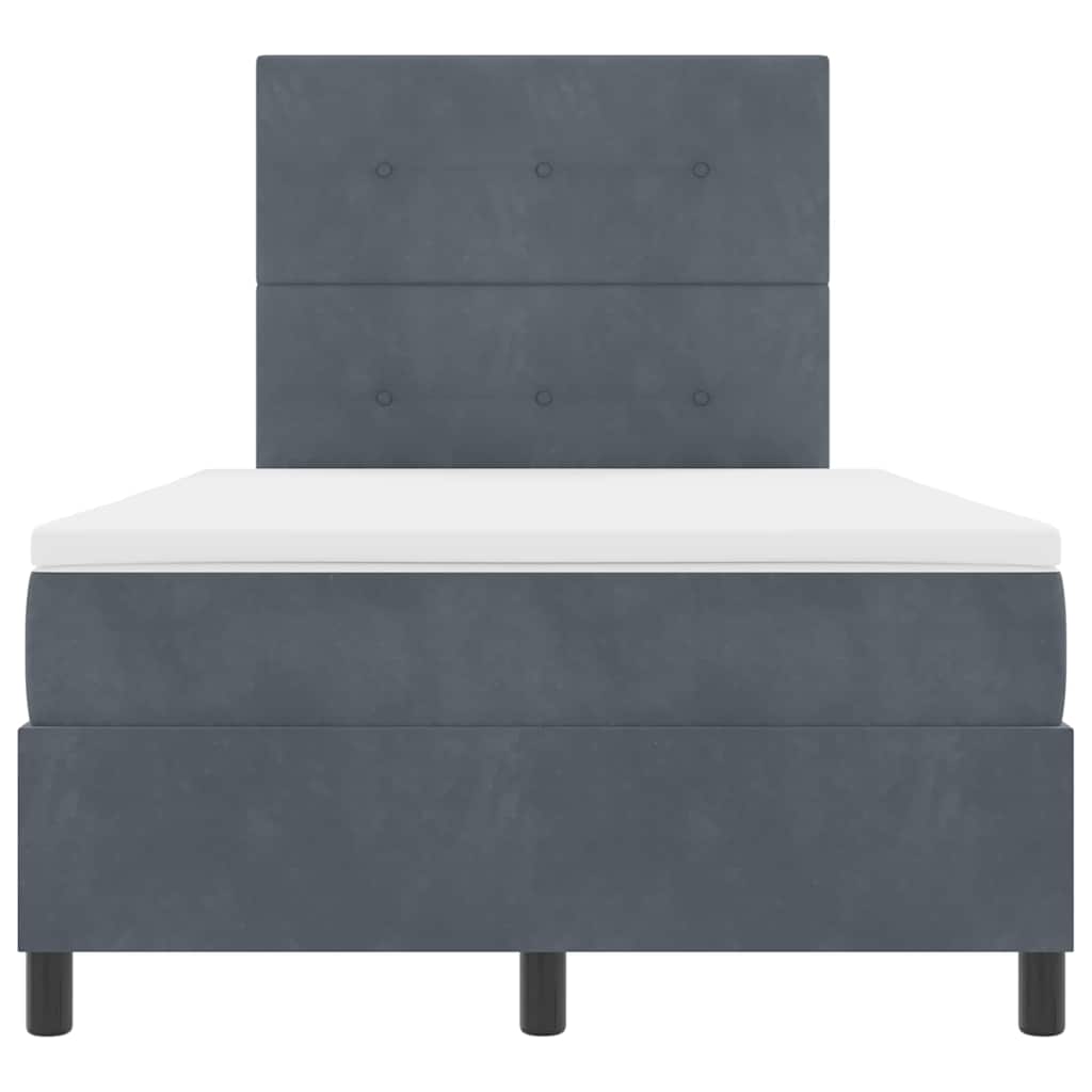 Boxspringbed met matras Donkergrijs 120 x 190 cm Stof