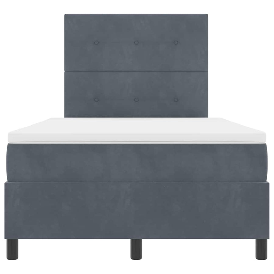 Boxspringbed met matras Donkergrijs 120 x 190 cm Stof